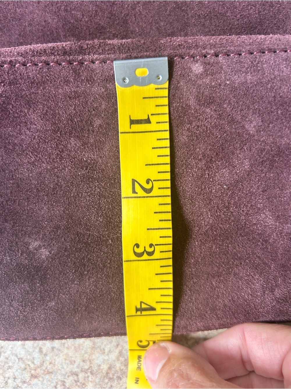 Valentina Genuine Leather near new Burgundy Suede Shoulder Purse w/Gold - Picture 12 of 15